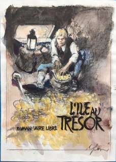 Follet, René - Dessin original - Projet de couverture - "Ile au trésor" | Catawiki