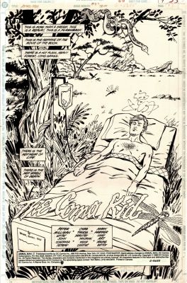 Mark Farmer Chas Truog | Animal Man #27 P 1 Splash (Cover Scene with Animal Man in a Coma in Bed!) 1990 | Romitaman