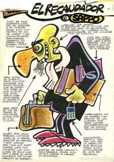(BD) DIBUJO ORIGINAL DE SAPPO (MANUEL VAZQUEZ) El Recaudador, El Puro 1990
