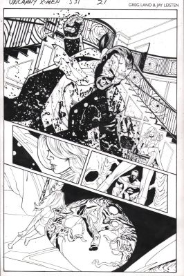 Greg Land, Jay Leisten | Uncanny X-Men #531 P.21 - Sebastian Shaw, Emma Frost - 2011 | Anthony’s Comic Book Art