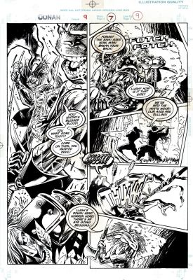 Joe Bennett, Tom Palmer | Conan #9 P 7 Semi-Splash (Tom Palmer Inks! Conan & Madoc Throughout!) 1995 | Romitaman