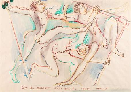 Fo Dario - "Harvest rite 4,000 years BC Crete", anni ‘80 | Urania Casa d’Aste