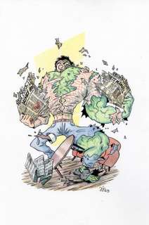 Jouvray, Jérôme - Dessin original en couleur directe - Hommage Ã  Hulk - (2013) | Catawiki