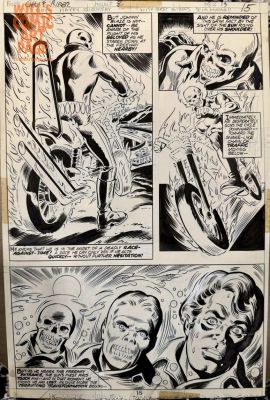 John Tartaglione Jim Mooney | Ghost Rider #3 Pg 15 (Marvel, 1973) Flesh To Flame Transformation | Will’s Comic Art Page