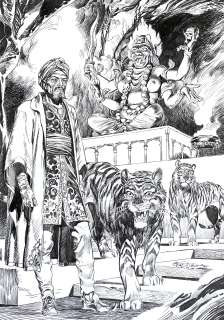 ALDO CAPITANIO - Original illustration for "Cavalcando con Tex" vol. 5. Cm. 25x35. Ink. Signed. Mint. Code 1738.