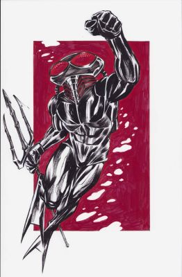 Elliot Fernandez | Black Manta Color Commission - Signed | Anthony’s Comic Book Art