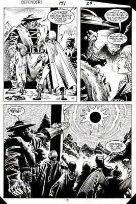 Dell Barras, Don Perlin | Defenders #151 P 21 Semi-Splash (Angel, Beast, Gargoyle, Iceman, Valkyrie, & Interloper Capture Manslaughter!) 1985 | Romitaman