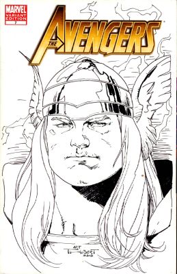 Arthur Thibert | Avengers #7 ’Detailed Thor’ Sketch Cover (2013) | Romitaman