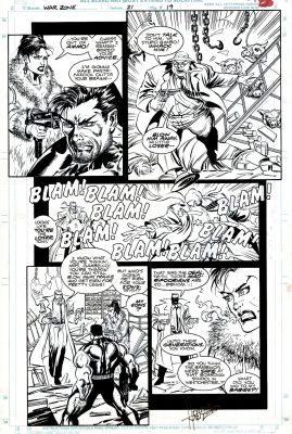 Hoang Nguyen | Punisher: War Zone #21 P 19 (Punisher Throughout Entire Page!) 1993 | Romitaman