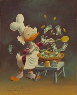254: Carl Barks oil painting #875 Banker’s Salad 1975 | Russ Cochran