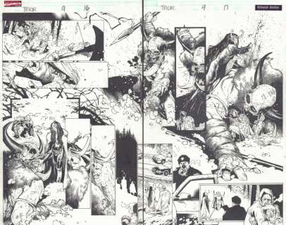Danny Miki, Mark Morales, Olivier Coipel - Thor #9 pgs. 16 & 17 - lady loki and balder dps - 2008