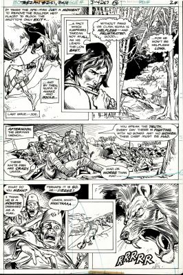 Jose Luis Garcia Lopez, Rudy Florese | Tarzan #251 P 19 (Tarzan & Lion Battle German Soldiers!) 1976 | Romitaman