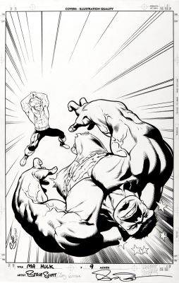 Jay Leisten, Steve Scott - Marvel Adventures Hulk #9 Cover (Doc Samson Smashes the Hulk!) 2008