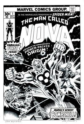 Joe Sinnott | Nova #1 Incredibly Detailed 1 of 1 Cover Recreation By Original 1976 Cover Artist! | Romitaman
