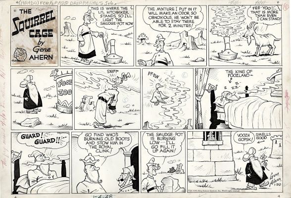 Gene Ahern | Ahern, Gene - the Squirrel Cage 1947 Sunday 1/29 1950 - Smudge Pot Scare | Cool Lines Art