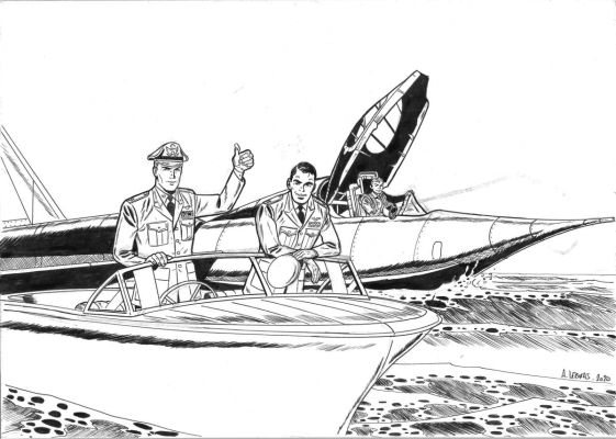 Le Bras Andrã© | 4eme de couverture originale de BUCK DANNY (classic) tome 7 - Sea Dart - | Galerie Napoléon