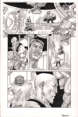 Tom Derenick | Wolverine/Captain America #1 P.9 - Beast, Xavier, Tony Stark - Signed - 2004 | Anthony’s Comic Book Art