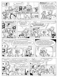 BROCCA. Â« Spirou et Fantasio Â». Encre de Chine noire pour la planche 7 | Tessier Sarrou