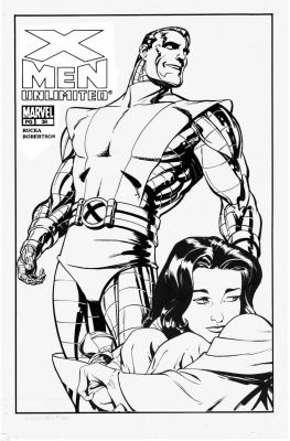 Paul Smith | Smith, Paul - X-Men Unlimited #38 Cover, Colossus W/ Kitty Pryde Overlay, 2002 | Cool Lines Art