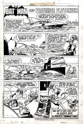 Curt Swan | Swan, Curt - Dc Hostess Ad / Inside Cover - Batman & Batboat Stop Prof Plutonium March 1979 | Cool Lines Art
