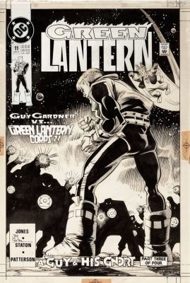 Joe Staton | Staton, Joe - Green Lantern #11 Cover, Guy Gardner & G’nort Vs Gl Corp 1991 | Cool Lines Art