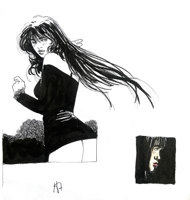 Horacio Altuna | Original illustration cm. 17,5x18,5. Signed. Mint. Code 1960. | Segni e Disegni