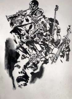 Edmond Baudoin - Metropolitan Club 40 Bulles de Jazz – page 14 Encre de chine 28 x 40 cm