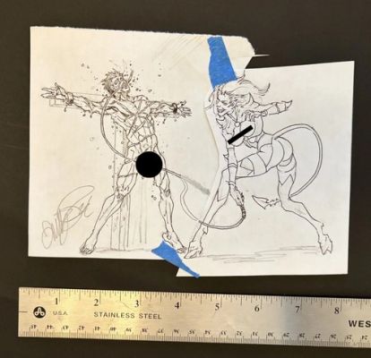 Tim Vigil (of Faust fame) original sketch art devil girl whipping man | eBay US (Buy It Now)