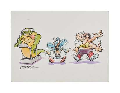 Star Wars | "Watto, Jabba the Hutt, and Dexter Jettster at the Gym" Original Randy Martinez Artwork | Julien’s