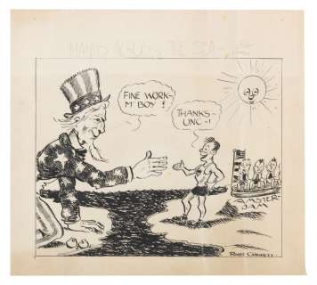 "Hands Across the Sea" 1928 Clampett Original Comic. | Van Eaton Galleries