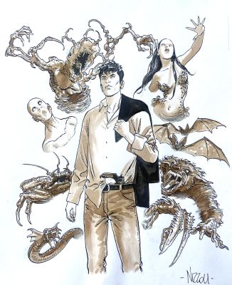 Marco Nizzoli | Original illustration for Dylan Dog. Cm. 25x31. Signed. Mint. Code 2071. | Segni e Disegni