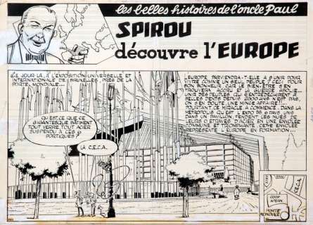 Franquin | Spirou et Fantasio, planche n°1A Ã  l’encre de Ch… | Banque Dessinée
