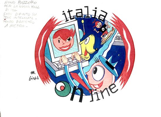 Massimo Giacon | Original illustration cm. 29x22. Signed. Mint. Code 2108. | Segni e Disegni