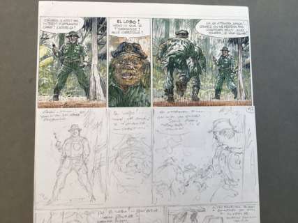Hermann - Planche originale crayonnés (p.47) - Bernard Prince T.18 - Menace sur le Fleuve  - (2010) | Catawiki