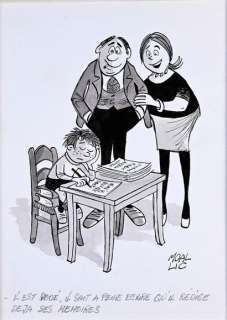 MOALLIC (Marc Jean Pierre... - Lot 175 - IL EST DOUE, IL SAIT A PEINE ECRIRE QU‘IL REDIGE DEJA...