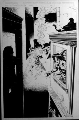 Top Cow Art | McDaniels/Batt WITCHBLADE #1/2 PG 7 SPLASH | Black Line Fever