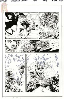 Philip Tan | Inglorious X-Force Issue 4 Page 15 By Philip Tan (Pencils And Inks on Same Board) | ComicArtFans Classifieds