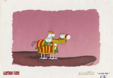 Studio Cartoon Farm - Original Production Cel + Copy Background - Mordillo - Le Roi Pipi - (1980) | Catawiki