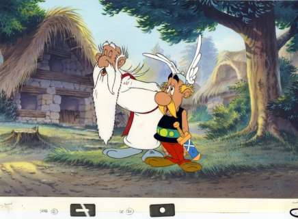 Studios Gaumont - Original Production Cel + Copy Background - Astérix chez les Bretons - 28 x 38 cm - (1987) | Catawiki