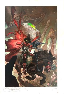 Simone Bianchi - Gunslinger Spawn #17 Cover Painting By Simone Bianchi (2023)