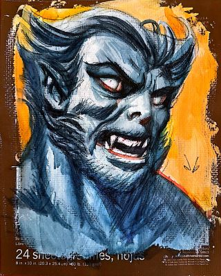 Dan Brereton - Beast (Of X-Men) Painting Head Illustration 8"X10" | ComicArtFans Classifieds