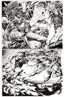 Barry Windsor-Smith , Alex Bialy | For Sale Barry Windsor-Smith & Alex Bialy Wildstorm Rising #1 Page 9 Half Splash | ComicArtFans Classifieds