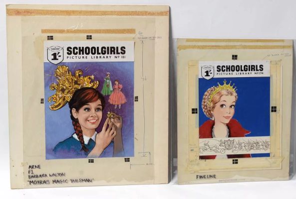 Lot 277 - Original front cover artwork for Fleetway Library comic "School Girls" | misc / divers