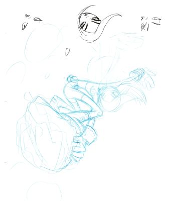 Dave Bullock 2 LOT Hand-Drawn Comic Illustrations for Covers and Book DC L31 | Charles Scott Gallery