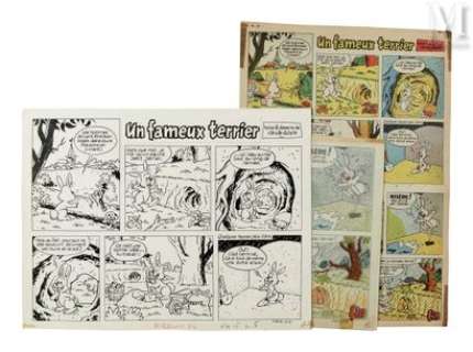 Dubois, Claude (1934... | Lapin - Planche originale en deux demi-planches de... | Maison Good