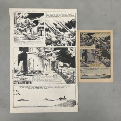 Original Comic Art Sam Glanzman Our Army At War #218 Battle Album WWII DC 1970