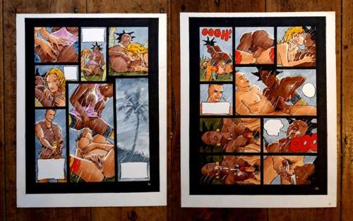 Lubrix - Lot de 2 planches originales - BDXSM N°87 - Editions IPM | Catawiki