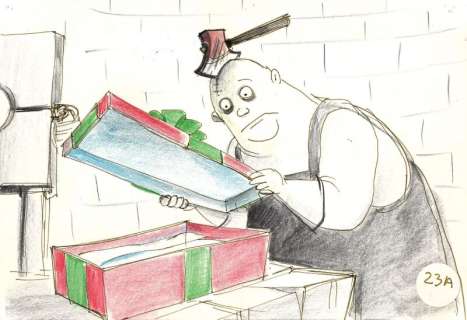 The Nightmare Before Christmas | "Behemoth and Christmas Present" Storyboard Artwork | Julien’s
