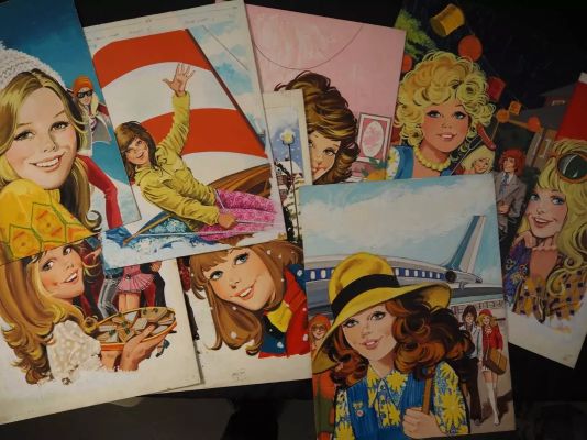 Lot 75 - A portfolio containing 8 pages of original colour cover art for ’TINA’ and ’PRINCESS TINA’ comics, | Excalibur Auctions