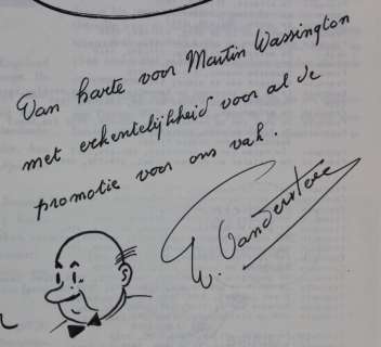Vandersteen, Willy - Originele gesigneerde tekening (Lambik) in ’Gaston’ 5 - met handgeschreven opdracht - Agrafé - EO - (1977) | Catawiki